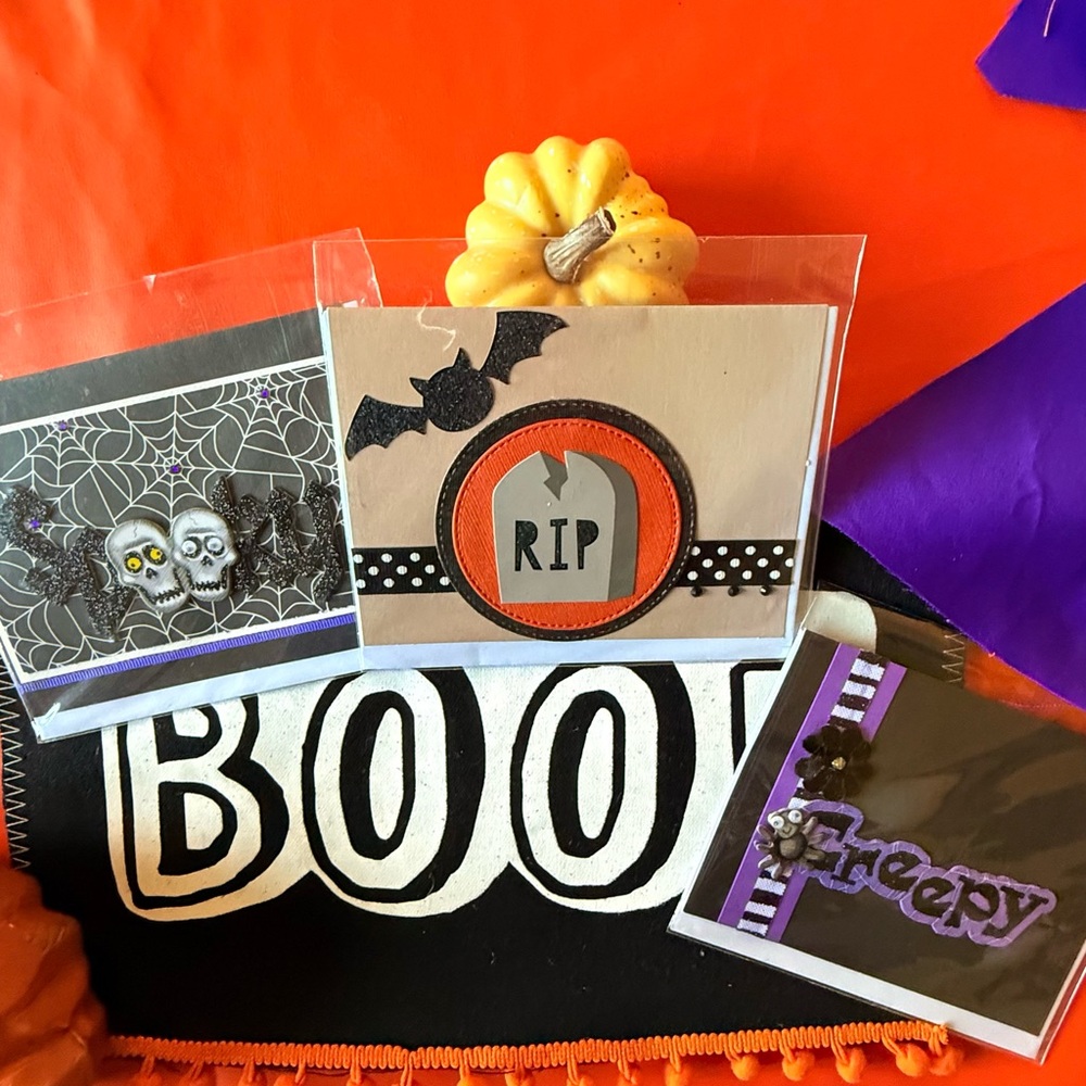 Halloween Party Card Set - Black, Orange, Purple